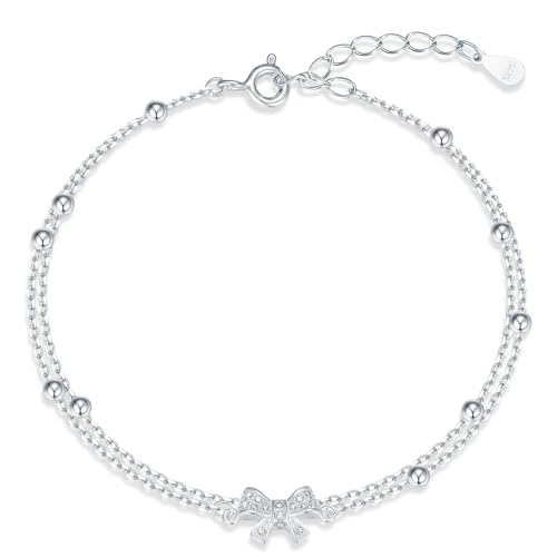 Candyfancy Armband für Damen Silber 925 Bogen Silberarmband Verstellbare Armbänder Armkette Geschenke für Frauen Mädchen Freundin Mama Candyfancy Armband für Damen Silber 925 Bogen Silberarmband Verstellbare Armbänder Armkette Geschenke für Frauen Mädchen Freundin Mama von Candyfancy