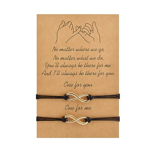 Candyfancy BFF Armbänder für 2 Freundschaft Armbänder Freundschaftsarmband Unendlich Armband Set Geschenk für Beste Freundin Mädchen Damen Gold von Candyfancy