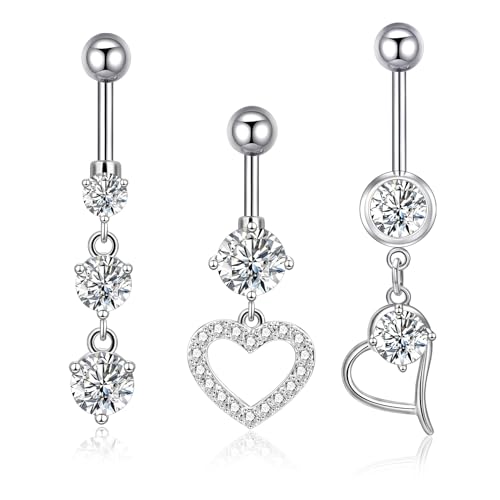 Candyfancy Bauchnabelpiercing Hängend Barbell 3stk Set 316L Chirurgenstahl 14 Gauge Bauchnabel Piercing 10mm Herz Bauchnabelpiercing Nabelpiercing Piercing Schmuck für Damen Herren Candyfancy Bauchnabelpiercing Hängend Barbell 3stk Set 316L Chirurgenstahl 14 Gauge Bauchnabel Piercing 10mm Herz Bauchnabelpiercing Nabelpiercing Piercing Schmuck für Damen Herren von Candyfancy