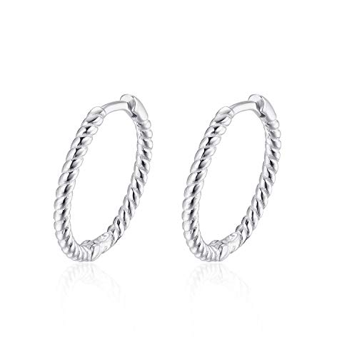 Gedrehte Mini Creolen Silber 925 Klein Gold Ohr Kreolen Vergoldet Klappcreolen 8mm 12mm Greolen Knorpel Helix Huggie Hoop Earrings Griolen Ohrringe von Candyfancy