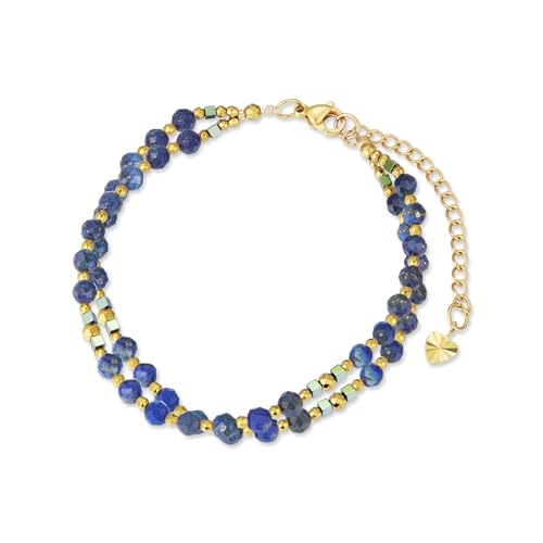 Candyfancy Edelstein Armbänder für Frauen Naturstein Armband Damen Natürliche Echte 4mm Steine Doppelter Perlenarmband für Damen Edelstahl Verstellbare Länge 18,5+5cm Sodalite Candyfancy Edelstein Armbänder für Frauen Naturstein Armband Damen Natürliche Echte 4mm Steine Doppelter Perlenarmband für Damen Edelstahl Verstellbare Länge 18,5+5cm Sodalite von Candyfancy
