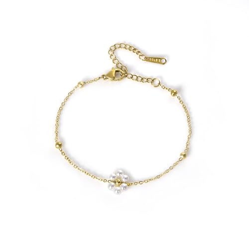 Candyfancy Gänseblümchen Armband mit Perlen Vergoldet Daisy Armband für Frauen Mädchen, 16+5 cm Länge, 1 Blume Candyfancy Gänseblümchen Armband mit Perlen Vergoldet Daisy Armband für Frauen Mädchen, 16+5 cm Länge, 1 Blume von Candyfancy