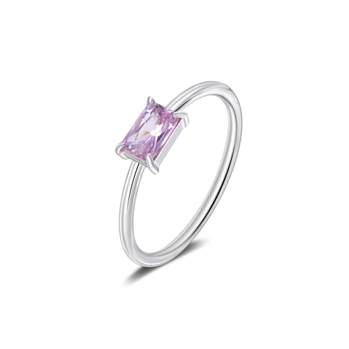 Candyfancy Geburtsstein Ringe Silber für Damen Stapelbarer Ring für Frauen Mädchen Verlobungsring Versprechensringe Daumenring mit Turmalin Stein Größe 60 von Candyfancy