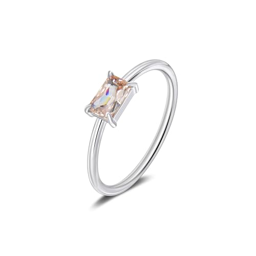Candyfancy Geburtsstein Ringe Silber für Damen Stapelbarer Ring für Frauen Mädchen Verlobungsring Versprechensringe Daumenring mit Zitrin Stein Größe 52 von Candyfancy