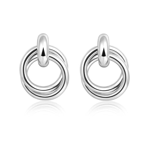 Chunky Ohrringe Gold Hängend Damen Tropfen Ohrringe Knoten Gold Earrings von Candyfancy