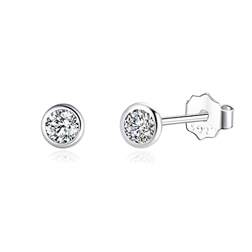 Kleine Ohrstecker Sterling Silber 925 für Damen Herren Mini Zirkonia Ohrringe Stecker 3mm von Candyfancy