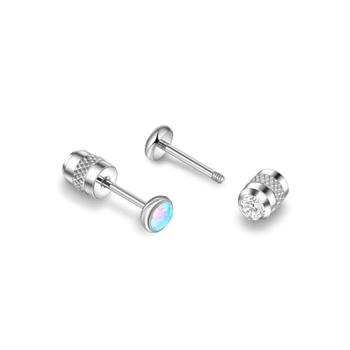 Opal Titan Ohrringe Hypoallergen Damen Herren Mädchen G23 Titan Ohrstecker mit Schraubverschluss Kleine Opal Ohrstecker Azure 4mm Opal Titan Ohrringe Hypoallergen Damen Herren Mädchen G23 Titan Ohrstecker mit Schraubverschluss Kleine Opal Ohrstecker Azure 4mm von Candyfancy