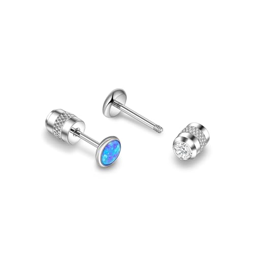 Opal Titan Ohrringe Hypoallergen Damen Herren Mädchen G23 Titan Ohrstecker mit Schraubverschluss Kleine Opal Ohrstecker Blau 5mm Opal Titan Ohrringe Hypoallergen Damen Herren Mädchen G23 Titan Ohrstecker mit Schraubverschluss Kleine Opal Ohrstecker Blau 5mm von Candyfancy
