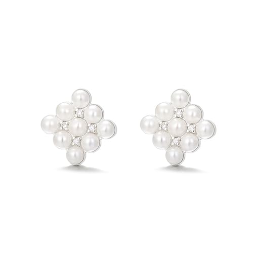 Perlenohrringe Silber Perlenohrstecker für Damen Perlen Ohrringe mit Zirkonia Quadrat Perlenohrringe Silber Perlenohrstecker für Damen Perlen Ohrringe mit Zirkonia Quadrat von Candyfancy