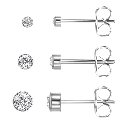 Titan Ohrringe Hypoallergen Damen Herren Mädchen G23 Titan Mini Ohrstecker Kleine 3paar Zirkonia Ohrstecker 2/3/4mm Titan Ohrringe Hypoallergen Damen Herren Mädchen G23 Titan Mini Ohrstecker Kleine 3paar Zirkonia Ohrstecker 2/3/4mm von Candyfancy
