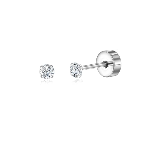 Titan Ohrringe Hypoallergen Damen Herren Mädchen G23 Titan Ohrstecker mit Schraubverschluss Kleine Zirkonia Ohrstecker 4mm Titan Ohrringe Hypoallergen Damen Herren Mädchen G23 Titan Ohrstecker mit Schraubverschluss Kleine Zirkonia Ohrstecker 4mm von Candyfancy