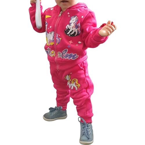 2tlg Sport Anzug Mädchen Thermo Jogging Pony Mond Sterne Best Sportanzug Baby E8812 (DE/NL/SE/PL, Numerisch, 104, Regular, Rosa) von Candygirls