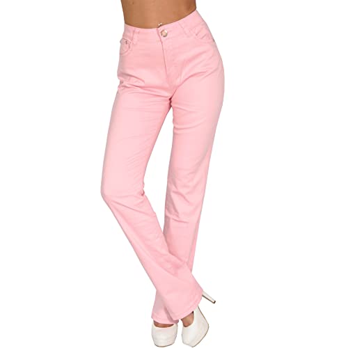 Candygirls Damen High Waist Damen Jeans Hose Schmetterling Nieten Stickerei gerades Bein Gold 3088-143 (as3, Numeric, Numeric_50, Regular, Regular, Rosa, 50) von Candygirls