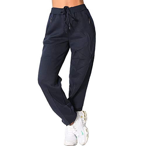 Candygirls Damen Hose Thermo Jogging Trainingshose Sporthose Reißverschluss Fitness Taschen Sport 8175 (as3, Alpha, l, Regular, Regular, Blau) von Candygirls