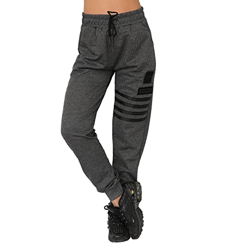 Candygirls Damen Jogging Sport Hose Aufnäher Trainingshose Sporthose Fitness Taschen lang Sport J337 (as3, Alpha, xx_l, Regular, Regular, Grau) von Candygirls