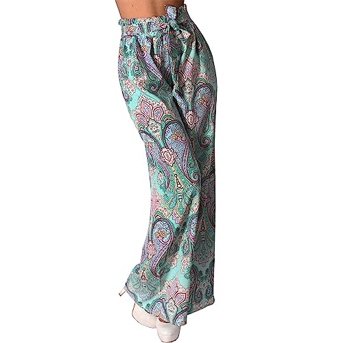 Damen Hose Palazzo Culotte Gürtel Band Paisley Hosenrock Aladin Ali Baba Harem Urlaub 973 (as3, Alpha, l, x_l, Regular, Regular, Mint) von Candygirls