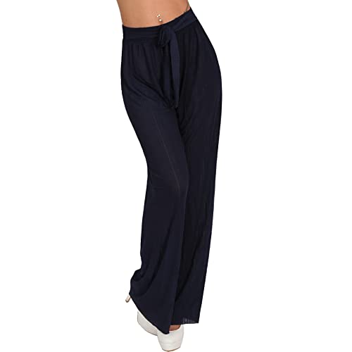 Damen Leichte Sommer Palazzo Hose Culotte Uni Aladin Ali Baba Pluder weites Bein 225 (as3, Numeric, Numeric_40, Numeric_42, Regular, Regular, Blau, L/XL) von Candygirls