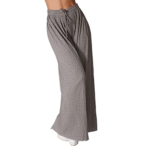 Damen Leichte Sommer Palazzo Hose Culotte glänzend Aladin Ali Baba Satin weites Bein HL1015 (as3, Alpha, one_Size, Regular, Regular, Grau) von Candygirls