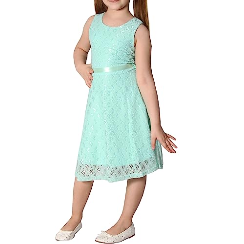 Kleid Mädchen Prinzessin Hochzeit Herz Spitze festlich Geburtstag Party Sonntag T202 (as3, Numeric, Numeric_104, Numeric_110, Regular, Mint) von Candygirls