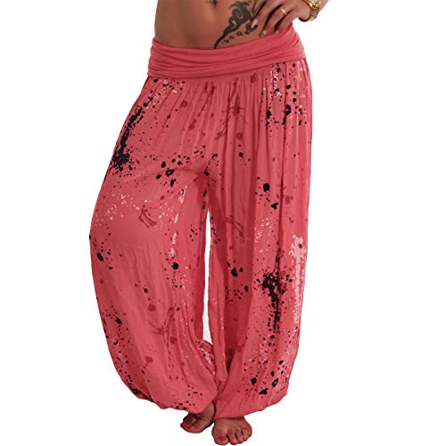 Leichte Sommer Hose Farbklekse Strand Harem Aladin Ali Baba Pumphose Pluder 72 (Apricot) von Candygirls