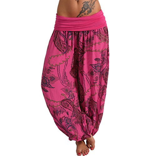 Leichte Sommer Hose Ranke Strand Harem Aladin Blume Ali Baba Pumphose Pluder 71 (Pink) von Candygirls