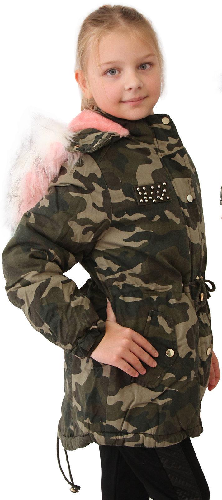 Jacke Parka Camouflage Mädchen Army Riesen Kunst Fell Kragen Teddy Mantel Winter Kf100 von CandygirlsDE