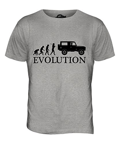 Candymix 4X4 Evolution des Menschen Herren T Shirt, Größe 2X-Large, Farbe Grau Meliert von Candymix