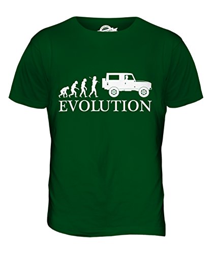 Candymix 4X4 Evolution des Menschen Herren T Shirt, Größe Large, Farbe Flaschengrün von Candymix