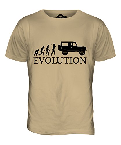 Candymix 4X4 Evolution des Menschen Herren T Shirt, Größe Large, Farbe Sand von Candymix