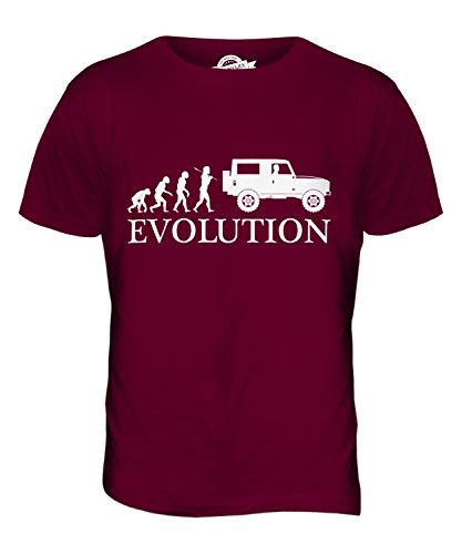 Candymix 4X4 Evolution des Menschen Herren T Shirt, Größe X-Large, Farbe Burgunderrot von Candymix
