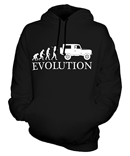 Candymix 4X4 Evolution des Menschen Unisex Herren Damen Kapuzenpullover, Größe Large, Farbe Schwarz von Candymix