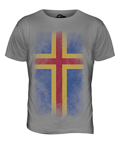 Candymix Åland Verblichen Flagge Herren T Shirt, Größe 2X-Large, Farbe Hellgrau Candymix Åland Verblichen Flagge Herren T Shirt, Größe 2X-Large, Farbe Hellgrau von Candymix