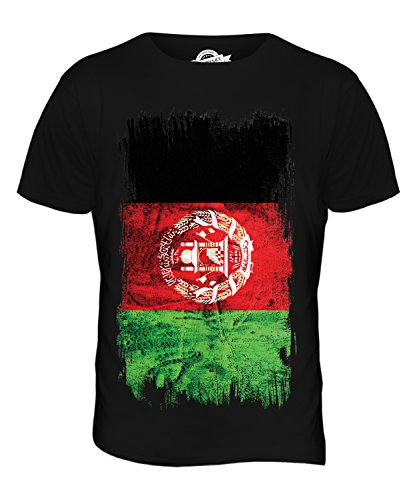 Candymix Afghanistan Grunge Flagge Herren T Shirt, Größe Small, Farbe Schwarz von Candymix