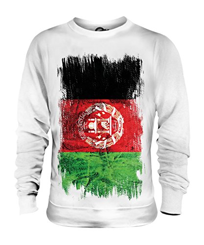 Candymix Afghanistan Grunge Flagge Unisex Herren Damen Sweatshirt, Größe Large, Farbe Weiß von Candymix