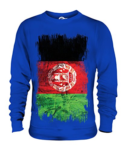 Candymix Afghanistan Grunge Flagge Unisex Herren Damen Sweatshirt, Größe Medium, Farbe Königsblau von Candymix