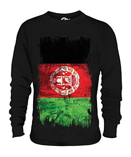 Candymix Afghanistan Grunge Flagge Unisex Herren Damen Sweatshirt, Größe Small, Farbe Schwarz von Candymix