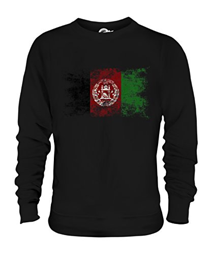 Candymix Afghanistan Weinlese Flagge Unisex Herren Damen Sweatshirt, Größe Large, Farbe Schwarz von Candymix