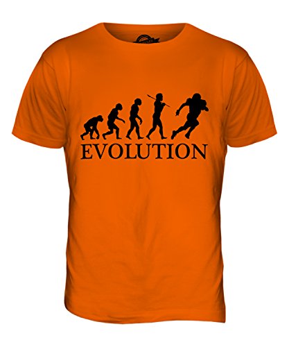 Candymix American Football Evolution des Menschen Herren T Shirt, Größe 3X-Large, Farbe Orange von Candymix