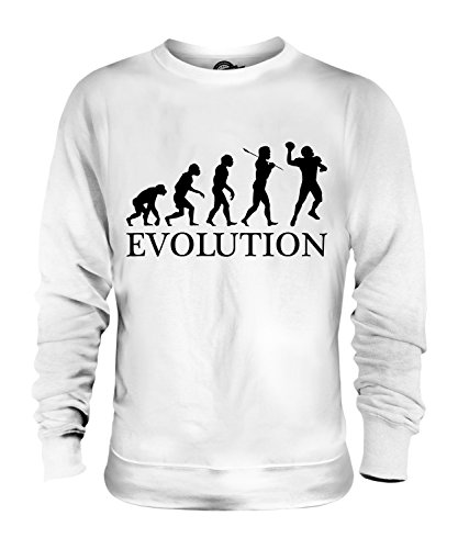 Candymix American Football Quarterback Evolution des Menschen Unisex Herren Damen Sweatshirt, Größe Large, Farbe Weiß von Candymix