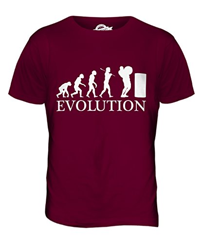 Candymix Atlas Steine Stones of Strength Evolution des Menschen Herren T Shirt, Größe Medium, Farbe Burgunderrot von Candymix