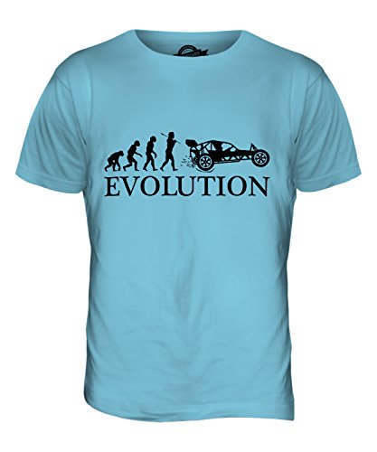 Candymix Autograss Evolution des Menschen Herren T Shirt, Größe 2X-Large, Farbe Himmelblau von Candymix