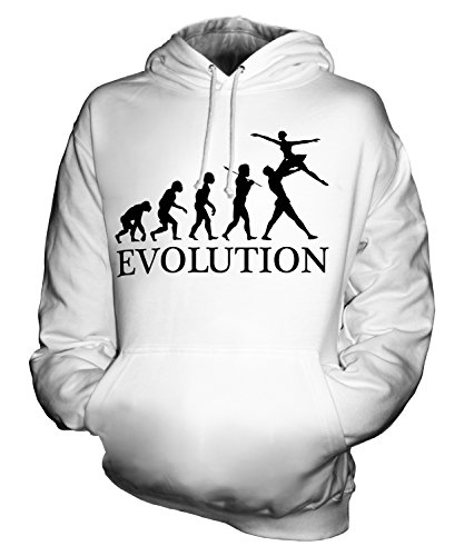 Candymix Ballet Evolution des Menschen Unisex Herren Damen Kapuzenpullover, Größe X-Large, Farbe Weiß von Candymix