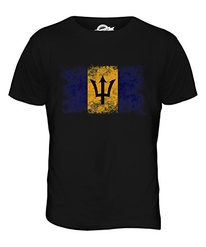 Candymix Barbados Weinlese Flagge Herren T Shirt, Größe 5X-Large, Farbe Schwarz von Candymix