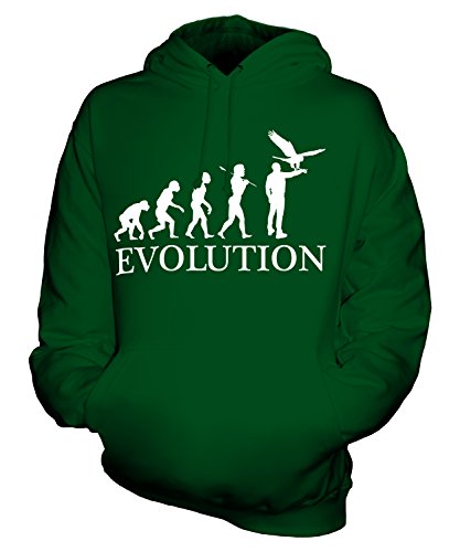 Candymix Beizjagd Falknerei Evolution des Menschen Unisex Herren Damen Kapuzenpullover, Größe X-Large, Farbe Flaschengrün von Candymix