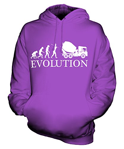 Candymix Betonmischer Evolution des Menschen Unisex Herren Damen Kapuzenpullover, Größe Medium, Farbe Violett von Candymix