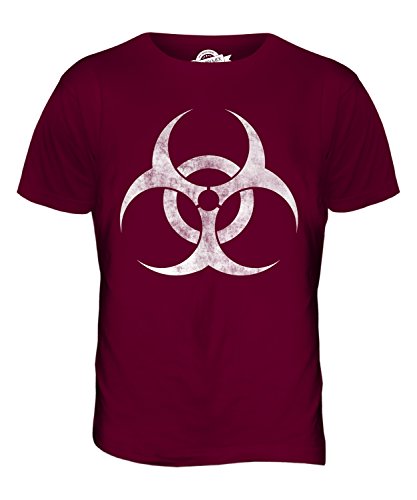 Candymix Biogefährdung Symbol Verblichen Herren T Shirt, Größe Medium, Farbe Burgunderrot von Candymix