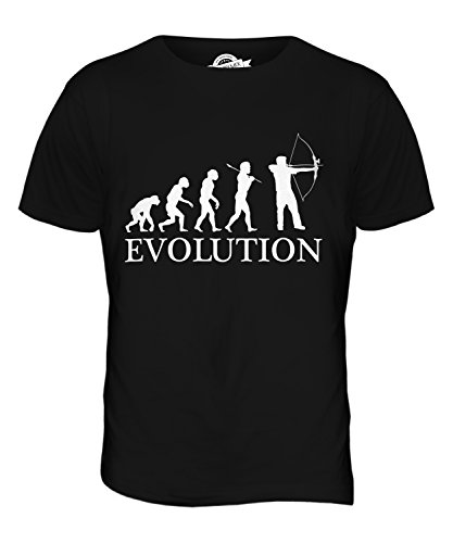 Candymix Bogenschießen Evolution des Menschen Herren T Shirt, Größe 5X-Large, Farbe Schwarz von Candymix
