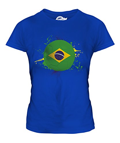 Candymix Brasilien Fußball Damen T Shirt, Größe X-Small, Farbe Königsblau von Candymix