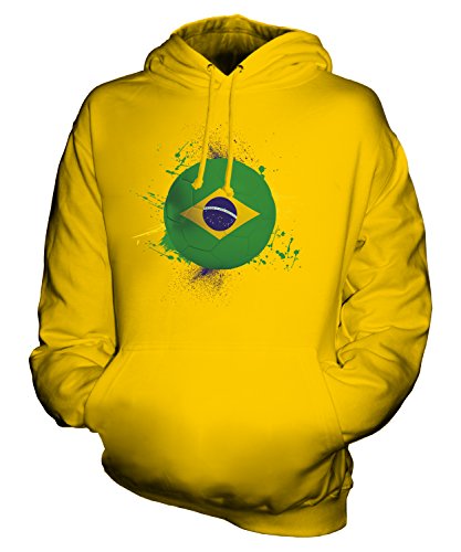 Candymix Brasilien Fußball Unisex Herren Damen Kapuzenpullover, Größe 2X-Large, Farbe Dunkelgelb von Candymix
