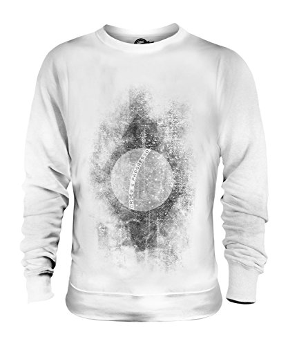 Candymix Brasilien Monochrom Schwarzweiß Verblichen Flagge Unisex Herren Damen Sweatshirt, Größe Large, Farbe Weiß von Candymix